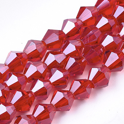 Electroplate Glass Beads Strands X-EGLA-Q118-6mm-A07-1