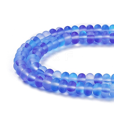 Frosted Transparent Glass Beads Strands FGLA-M002-01E-1