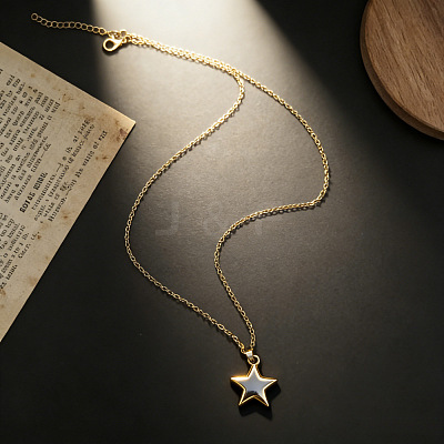 Star Alloy Pendant Cable Chain Necklaces FS-WGF86FC-05-1