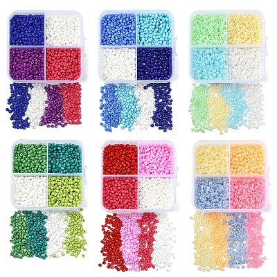 72G 4 Styles Glass Seed Beads SEED-YW0002-77B-1