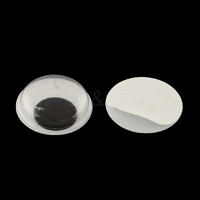 Black & White Plastic Wiggle Googly Eyes Buttons DIY Scrapbooking Crafts Toy Accessories with Label Paster on Back KY-S002B-15mm-1