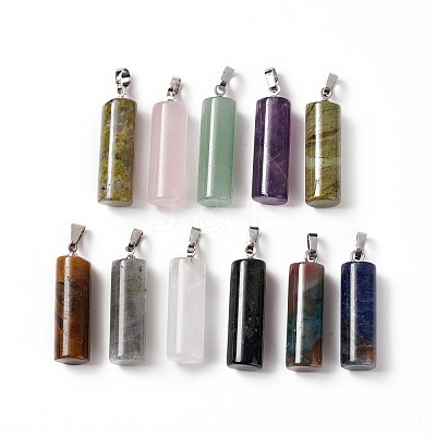 Natural Mixed Stone Pendants G-E135-02P-1