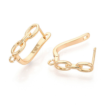 Brass Hoop Earring Findings KK-N267-24G-1