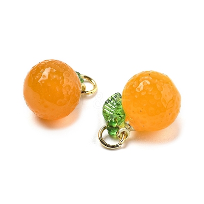 Dyed Natural Agate Orange Charms X-G-U025-07G-1