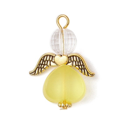 Transparent Acrylic Angel Pendants PALLOY-JF04095-01-1