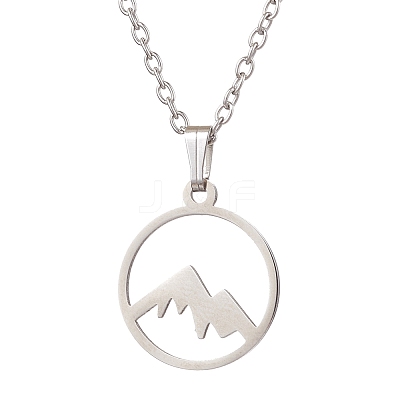Non-Tarnish 201 Stainless Steel Pendnat Necklaces NJEW-JN04764-02-1