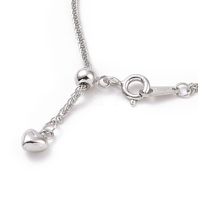Anti-Tarnish Rhodium Plated 925 Sterling Silver Wheat Chains Necklace for Women STER-I021-02A-P-1