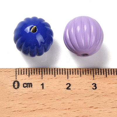 Spray Painted Opaque Acrylic Beads OACR-P030-08A-M-1