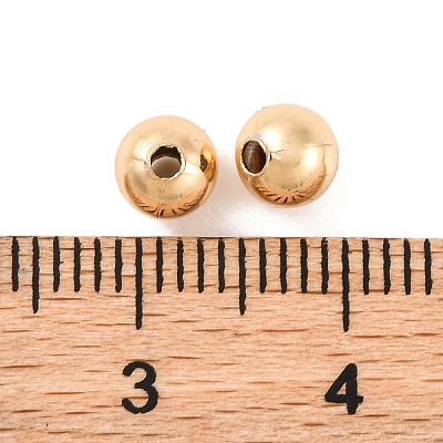 Eco-Friendly Brass Smooth Round Beads KK-D322-G-5mm-RS-1