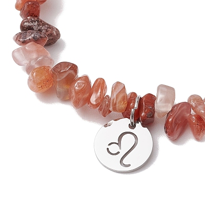 Natural Red Agate Stretch Bracelets BJEW-JB11147-05-1
