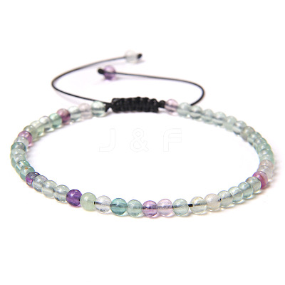4mm Natural Fluorite Beaded Braided Bracelets SY1950-12-1
