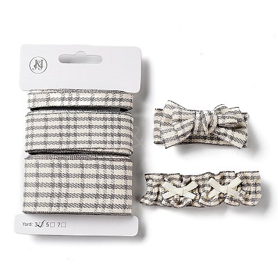 9 Yards 3 Styles Tartan Print Polyester Ribbon SRIB-C002-01B-1