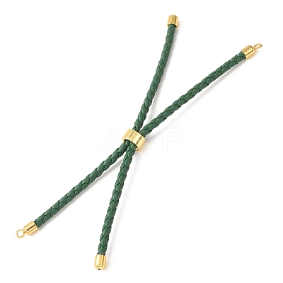 Adjustable Round Braided Microfiber Leather Cord Bracelet Making KK-CBAC260-01G-25-1