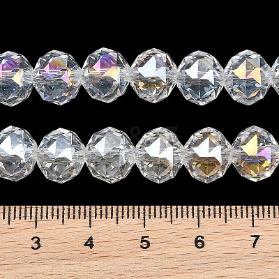 Transparent Electroplate Glass Beads Strands X-EGLA-N002-34C-B01-1