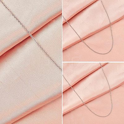 Trendy Unisex 304 Stainless Steel Cable Chain Necklaces STAS-UN0003-39P-1