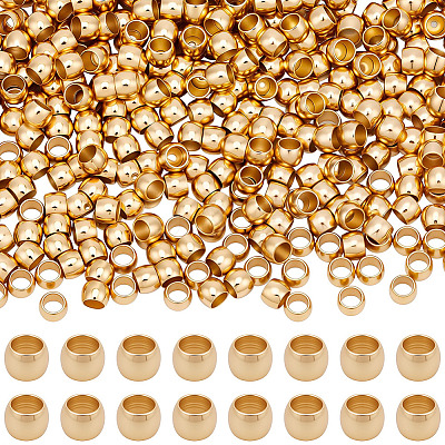 500Pcs 316 Surgical Stainless Steel Crimp Beads STAS-BBC0009-05-1