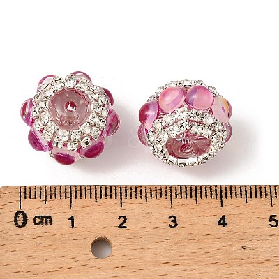 Sparkling Acrylic Rhinestone Round Beads OACR-NH0002-01B-09-1