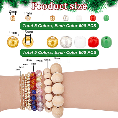 3500Pcs 10 Style Glass Round Seed Beads SEED-PH0002-15-1