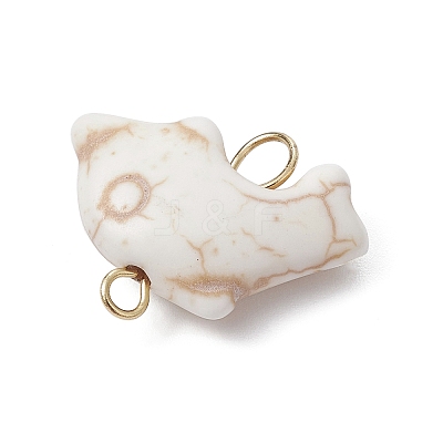 Synthetic Turquoise Connector Charms PALLOY-JF02372-01-1