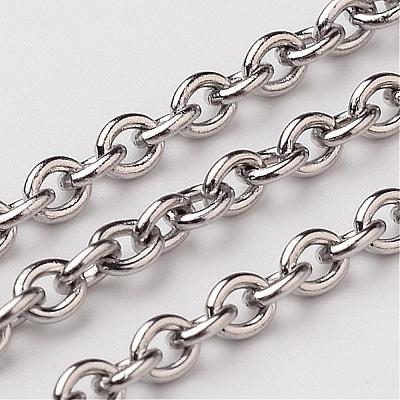 Tarnish Resistant 304 Stainless Steel Cable Chains CHS-K002-03-3mm-1