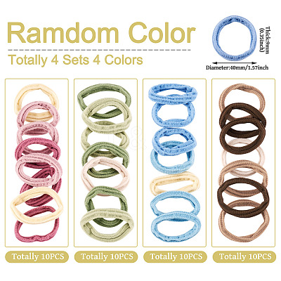 4 Sets 4 Colors Polyester Elastic Hair Accessories OHAR-TA0001-21-1