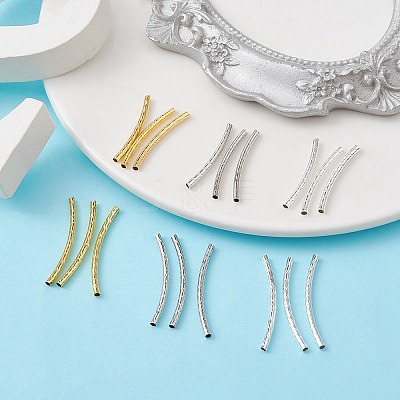 90Pcs 3 Colors Brass Tube Beads KK-YW0002-08A-1