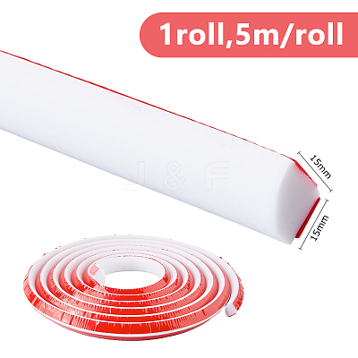 5M Silicone Collapsible Shower Threshold Water Dam AJEW-WH0709-118-1