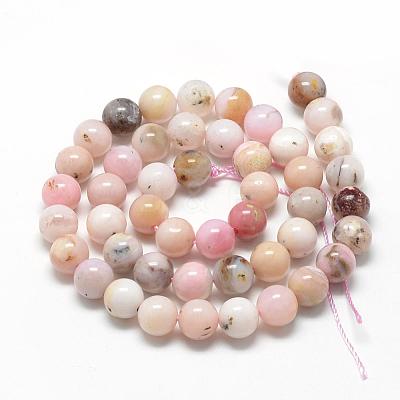 Natural Pink Opal Beads Strands G-R446-6mm-09-1