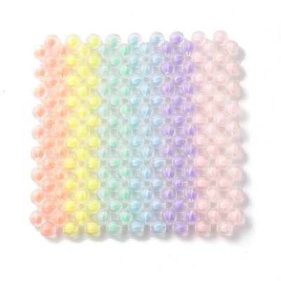 6 Colors Transparent Acrylic Pumpkin Beads Cup Mat AJEW-CM00001-1