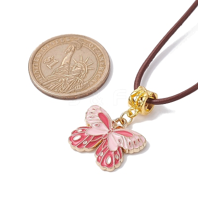 Alloy Enamel Butterfly Pendant Necklaces NJEW-JN04580-02-1