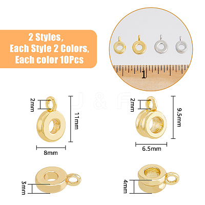 40Pcs 4 Style Brass Tube Bails KK-FH0005-87-1