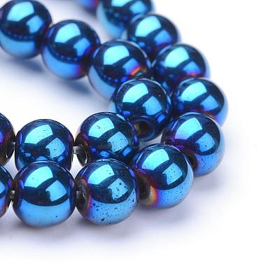 Non-magnetic Synthetic Hematite Beads Strands G-S096-8mm-7-1