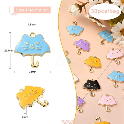 30Pcs 6 Colors Alloy Enamel Pendants ENAM-CJ0002-65-1
