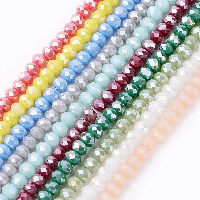 Electroplate Glass Beads Strands EGLA-R048-3mm-M2-1