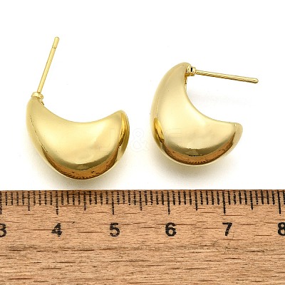 Brass Half Hoop Earrings LS-EJEW-H104-18G-1