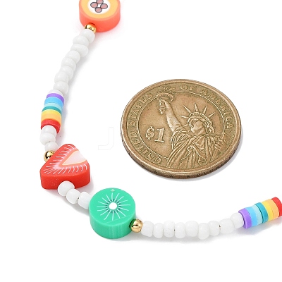 Polymer Clay Beaded Necklace NJEW-TA00124-1