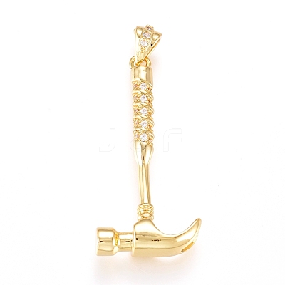 Brass Micro Pave Cubic Zirconia Pendants KK-D156-04G-1