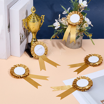 12Pcs Award Ribbon Shape Iron Badge Pins JEWB-CP0001-52-1