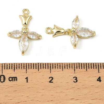 Brass Micro Pave Cubic Zirconia Pendants KK-C107-18B-G-1