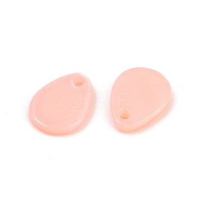 Spray Painted Natural Freshwater Shell Teardrop Charms SHEL-K006-47B-1