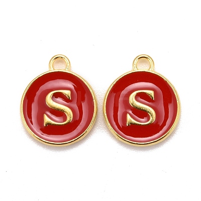 Golden Plated Alloy Enamel Charms X-ENAM-S118-03S-1