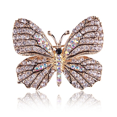 Shiny Alloy Rhinestone Brooch Pins for Women Girl PW-WG1674B-13-1