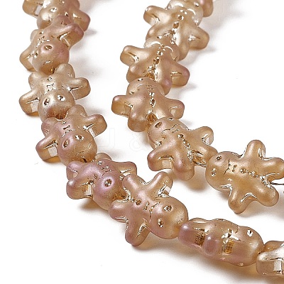 Full Rainbow Plated Forsted Electroplate Glass Beads GLAA-P005-FR02-1