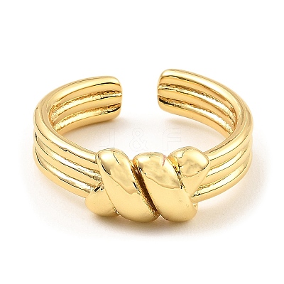 Brass Open Cuff Rings RJEW-M152-01G-1
