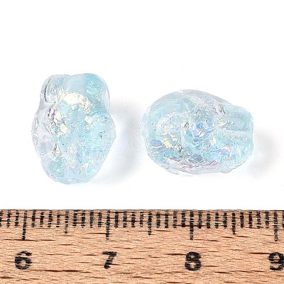 Handmade Foil Glass Beads Strands FOIL-N033-02F-1
