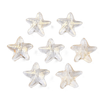 Transparent Spray Painted Glass Beads GLAA-N035-027-D01-1
