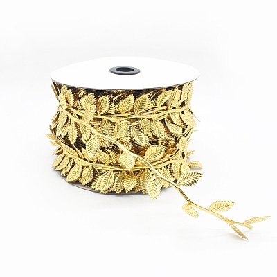 Polyester Imitation Leaf Ribbon OCOR-WH0068-77A-1
