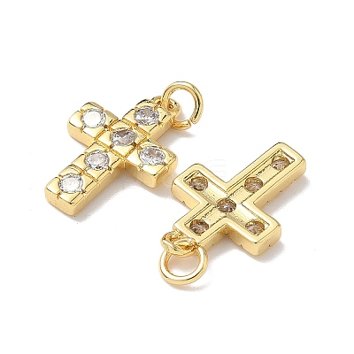 Brass Micro Pave Cubic Zirconia Pendants KK-Q068-49B-G-1