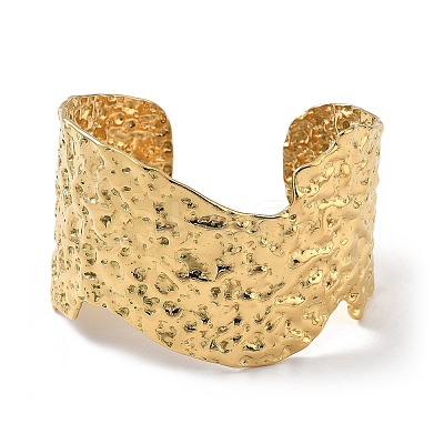 Ion Plating(IP) 304 Stainless Steel Cuff Bangles for Women BJEW-Z078-24G-1
