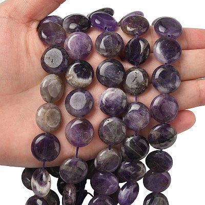 Natural Amethyst Beads Strands G-L648-B25-15mm-1